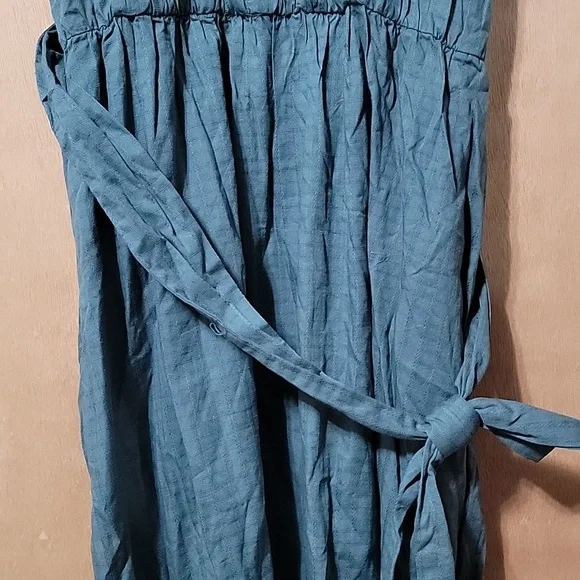 Nwt Universal Thread Dress Teal Wrap Top Full Skirt V Neck Textured - Picture 4 of 12